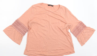 Womens UK Size 14 Dunnes Stores Pink Basic T-Shirt