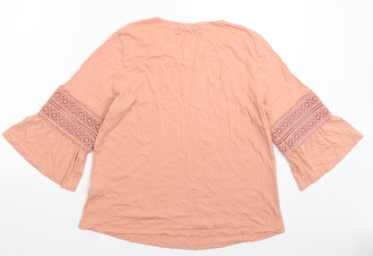 Womens UK Size 14 Dunnes Stores Pink Basic T-Shirt