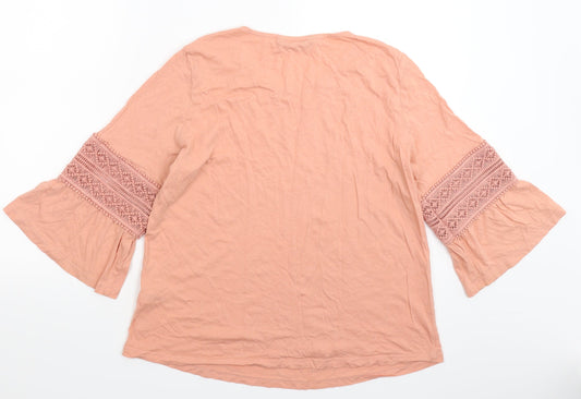 Womens UK Size 14 Dunnes Stores Pink Basic T-Shirt