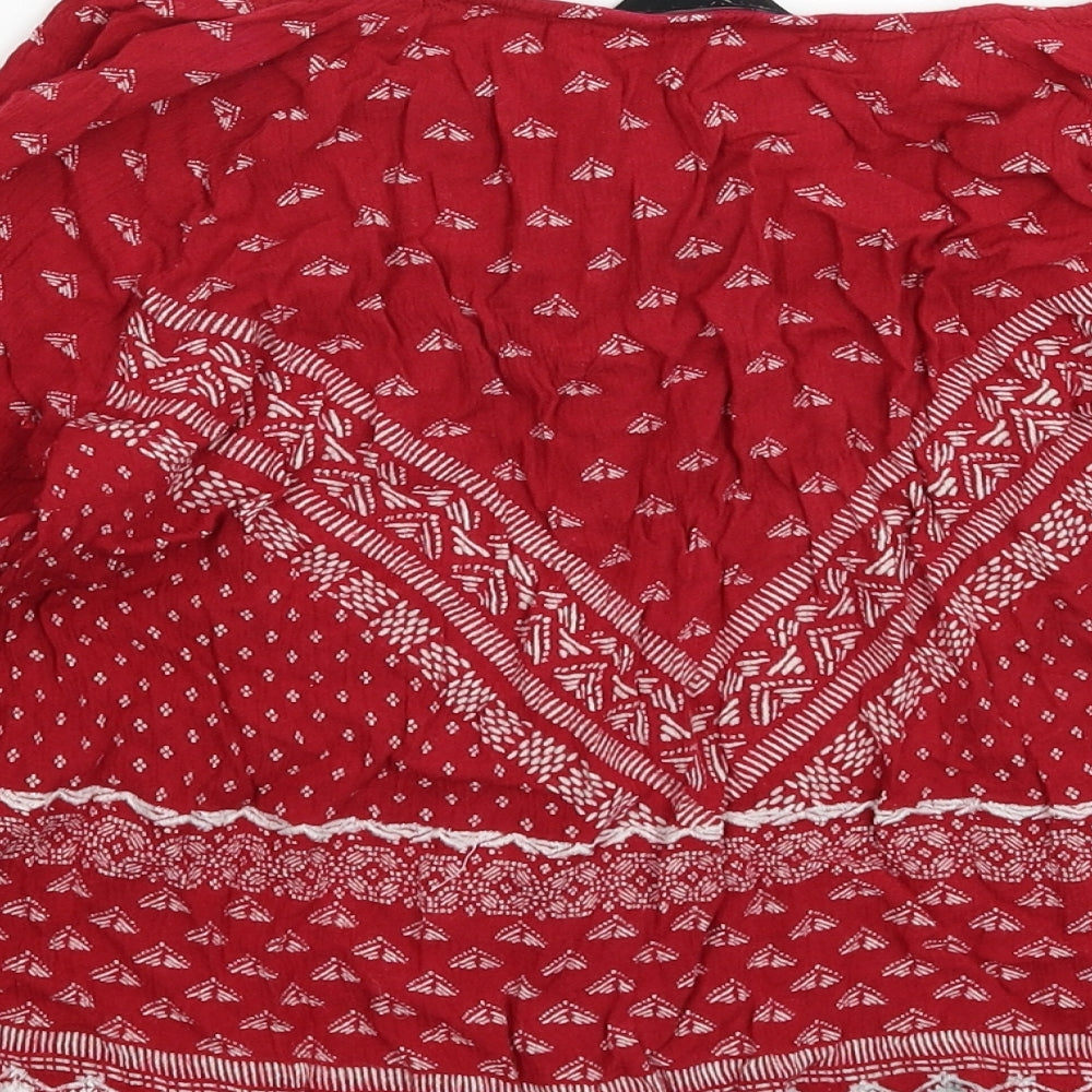 Womens UK Size 10 New Look Red Basic T-Shirt