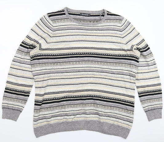 Bonmarché Womens Multicoloured Geometric Knit Pullover Jumper Size L