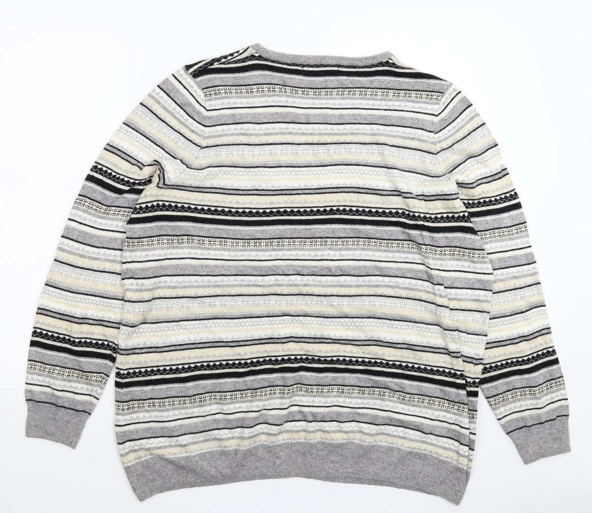 Bonmarché Womens Multicoloured Geometric Knit Pullover Jumper Size L