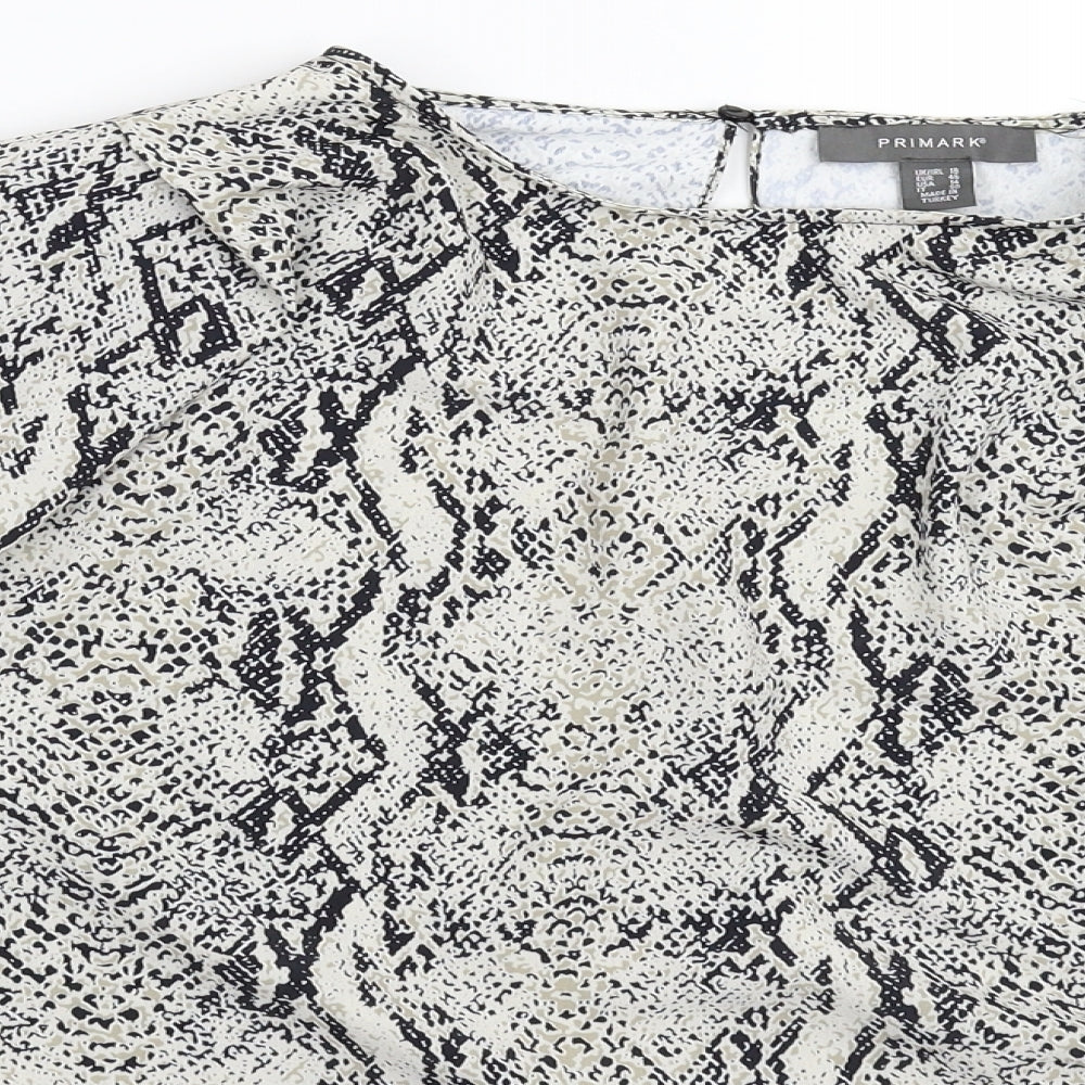 Primark Womens Multicoloured Animal Print  Basic Blouse Size 18
