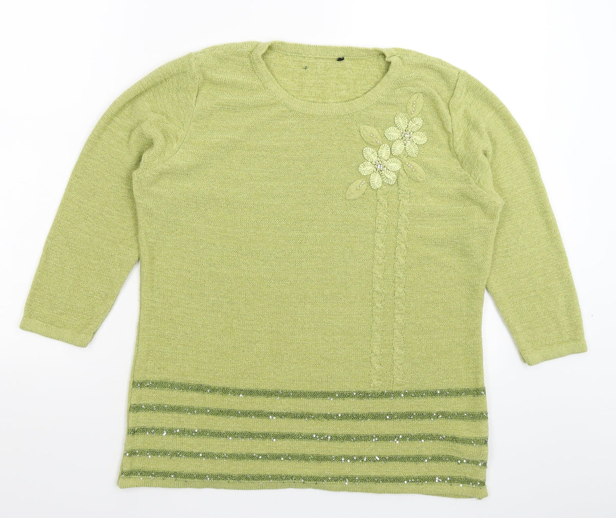 Preworn Womens Green  Knit Pullover Jumper Size M