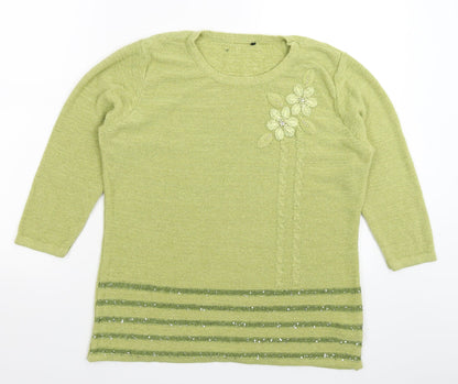 Preworn Womens Green  Knit Pullover Jumper Size M