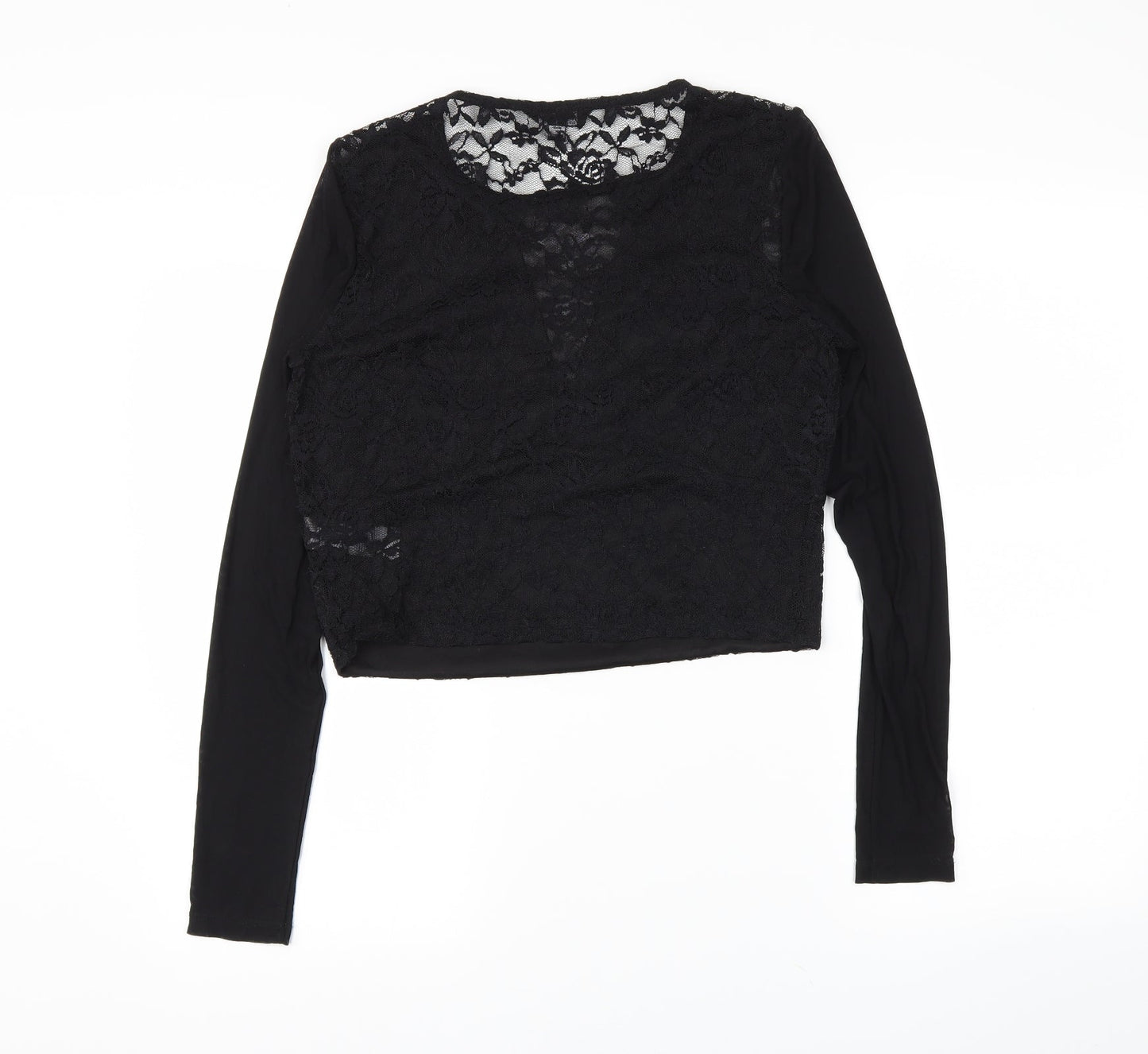 Miss Selfridge Womens Black   Cropped Blouse Size 16