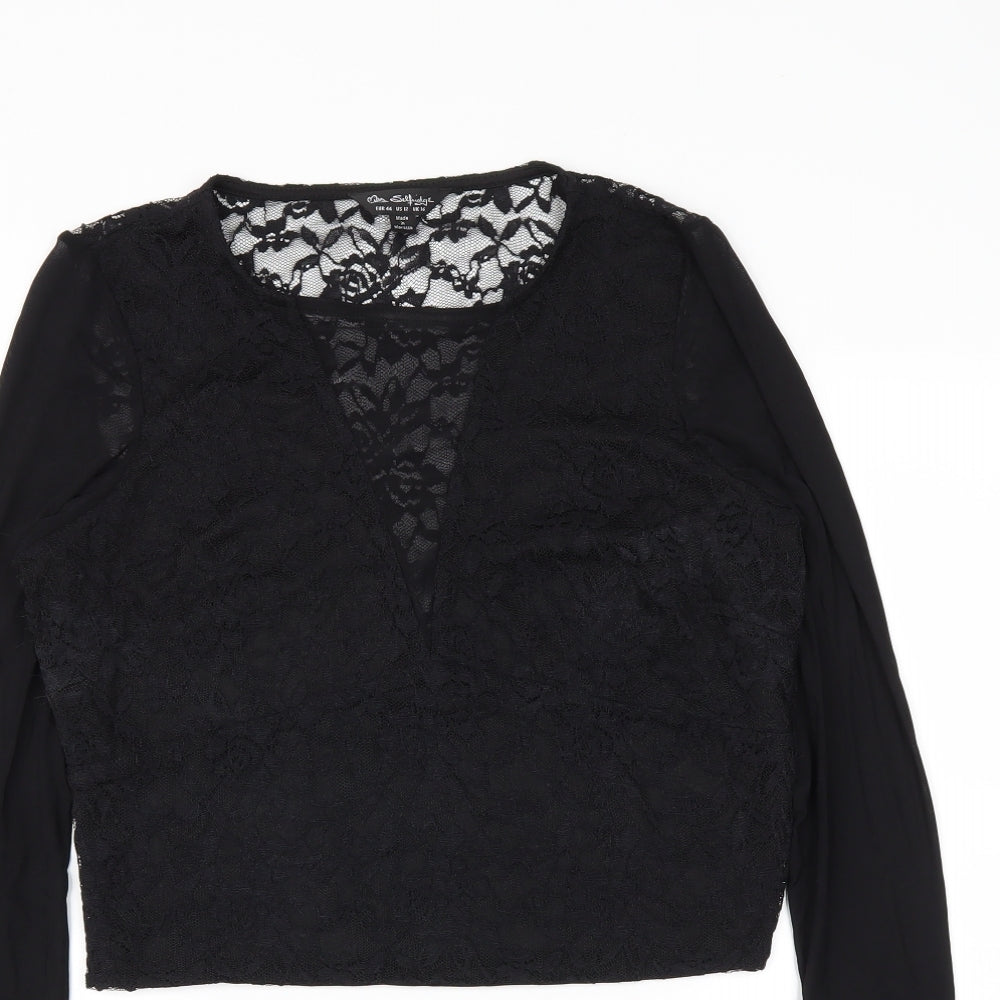 Miss Selfridge Womens Black   Cropped Blouse Size 16