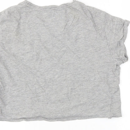 915 Girls Grey   Cropped T-Shirt Size 14-15 Years