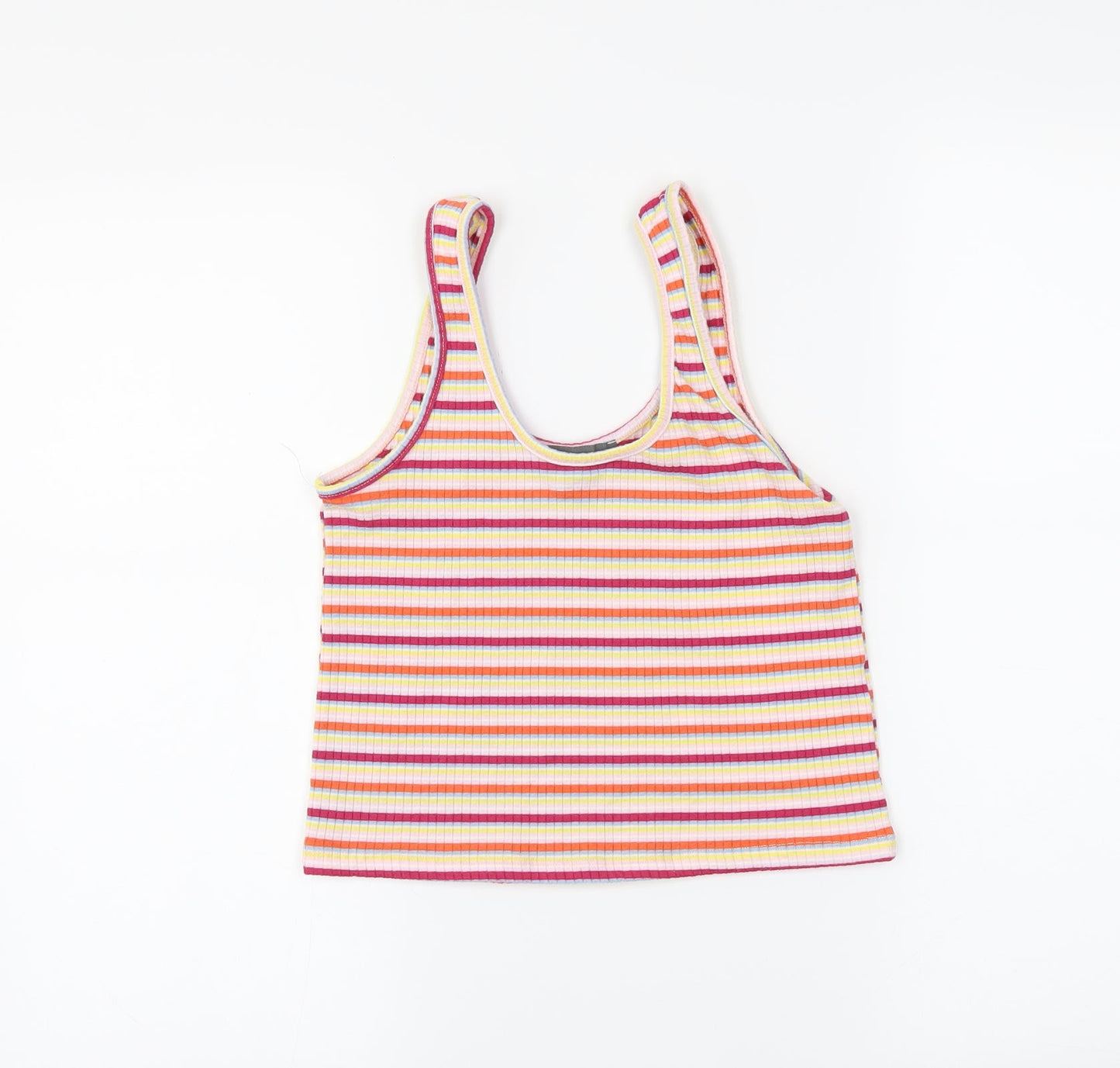 Primark Womens Pink Striped  Cropped Tank Size 14