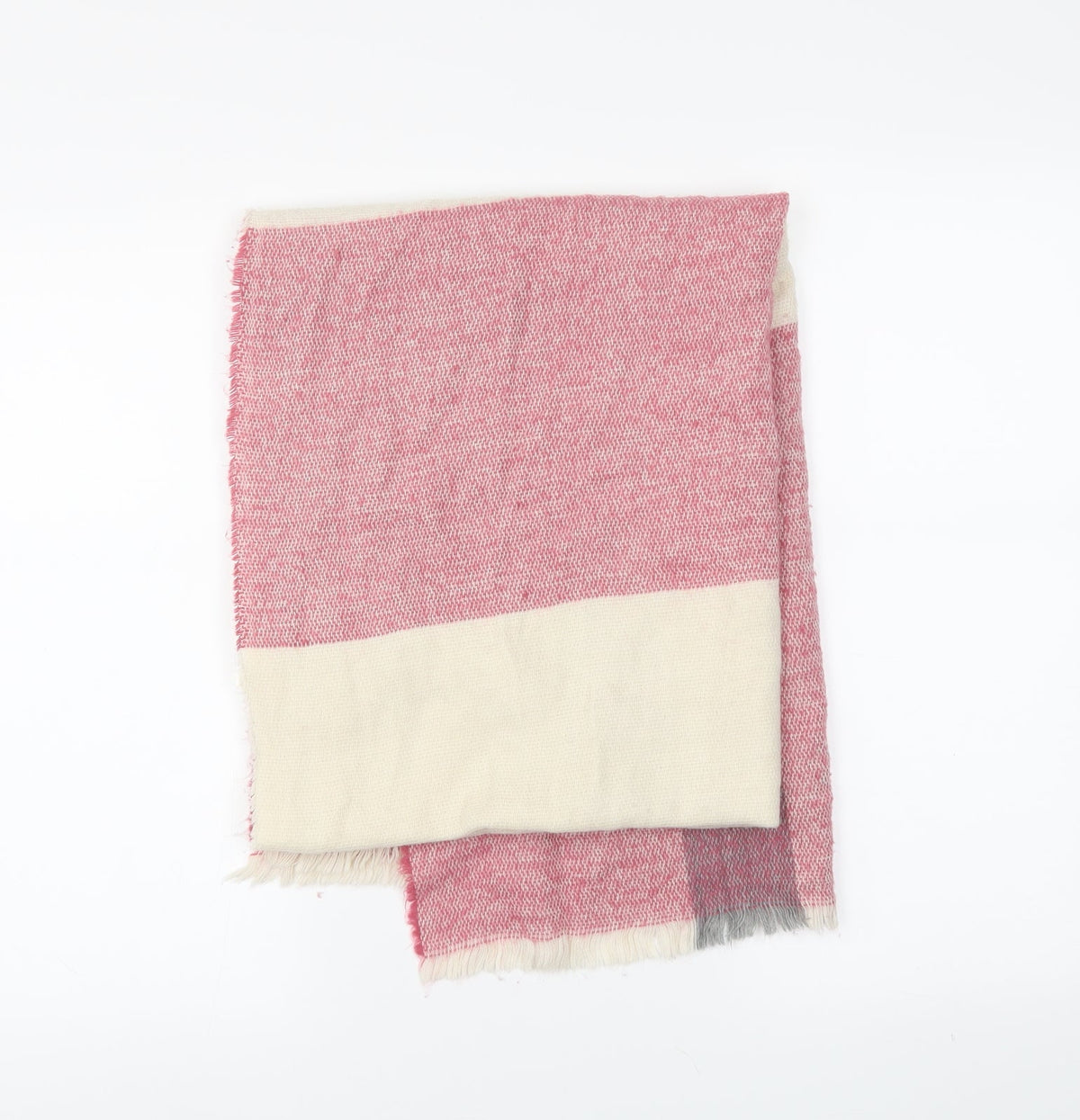 Front view of Primark unisex pink plaid scarf