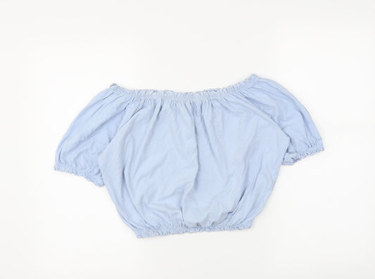 Primark Womens Blue   Cropped Blouse Size 14
