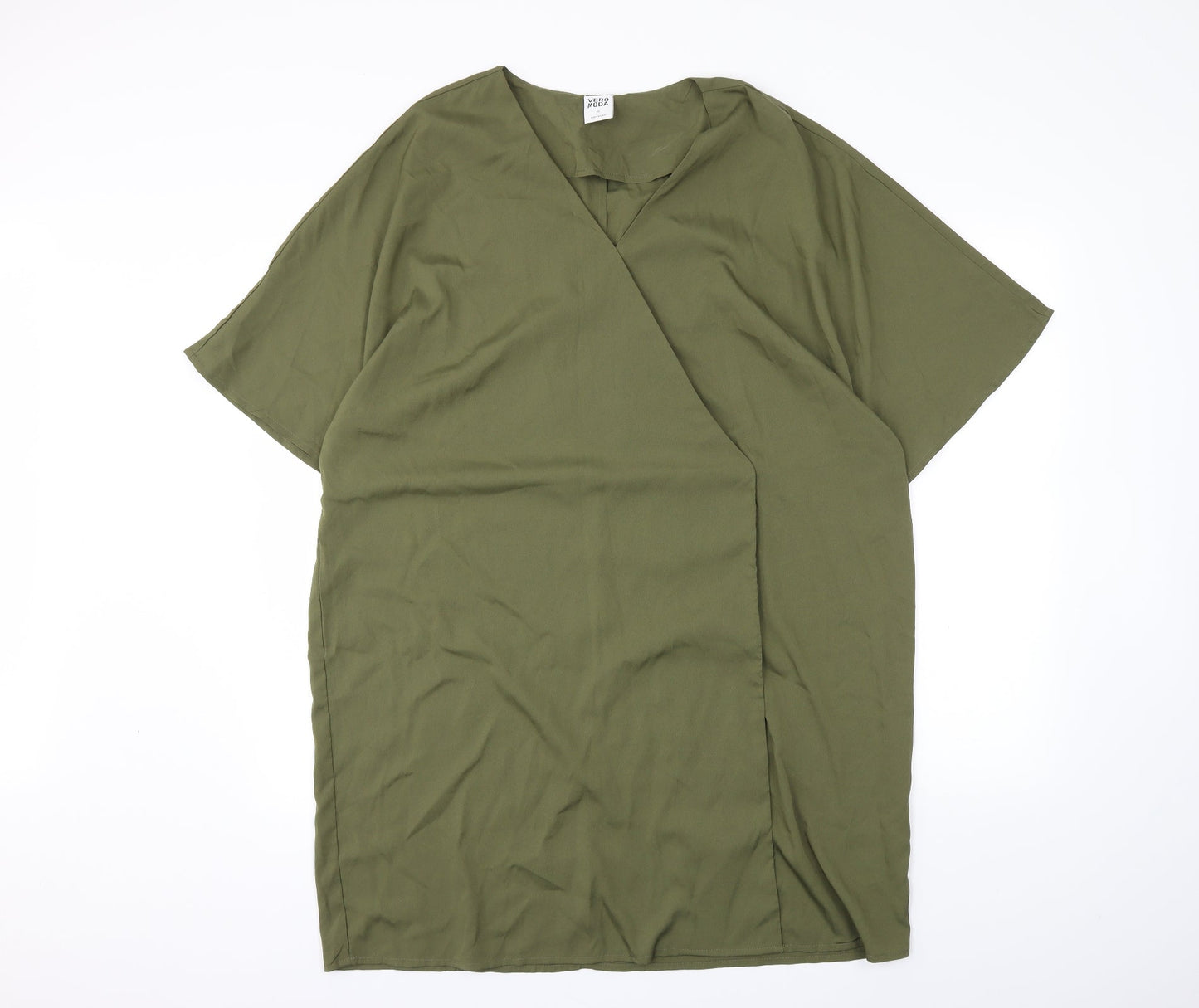 Womens UK Size XL VERO MODA Green Wrap Button-Up