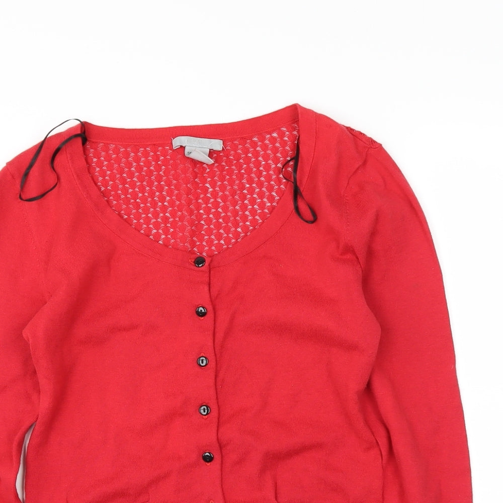 H&M Womens Red   Cardigan Jumper Size XS