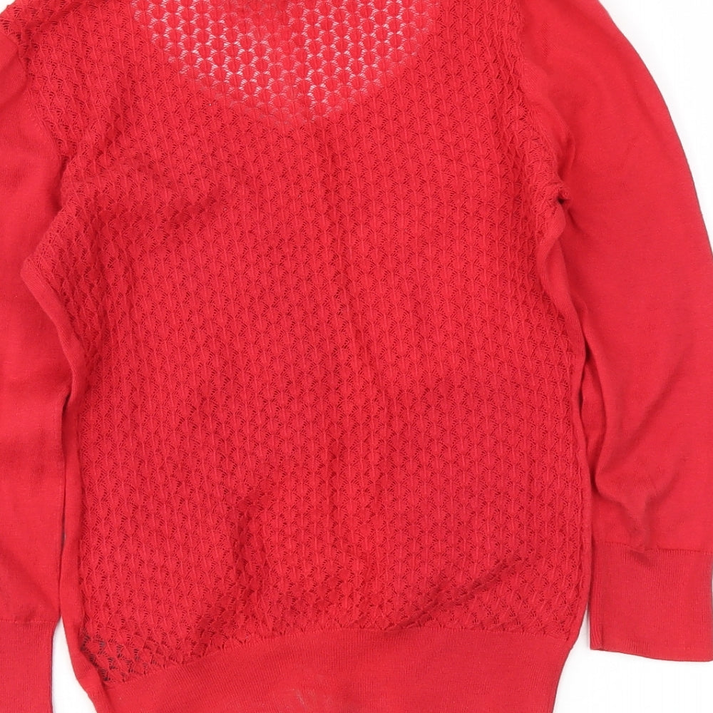 H&M Womens Red   Cardigan Jumper Size XS
