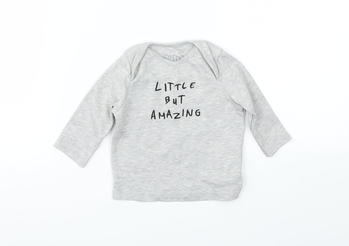 F&F Girls Grey   Basic T-Shirt Size 0-3 Months