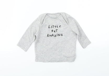F&F Girls Grey   Basic T-Shirt Size 0-3 Months