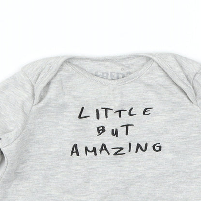 F&F Girls Grey   Basic T-Shirt Size 0-3 Months