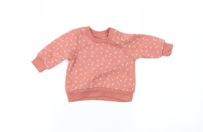 Primark Girls Pink Floral  Pullover Jumper Size 0-3 Months