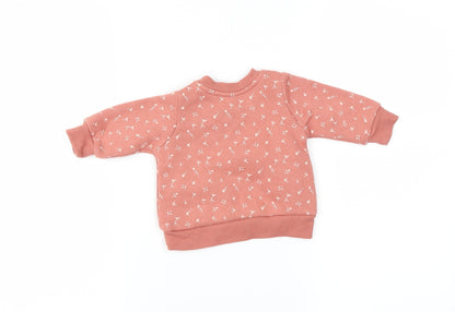 Primark Girls Pink Floral  Pullover Jumper Size 0-3 Months
