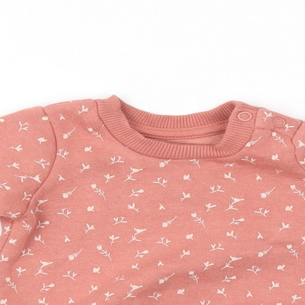 Primark Girls Pink Floral  Pullover Jumper Size 0-3 Months
