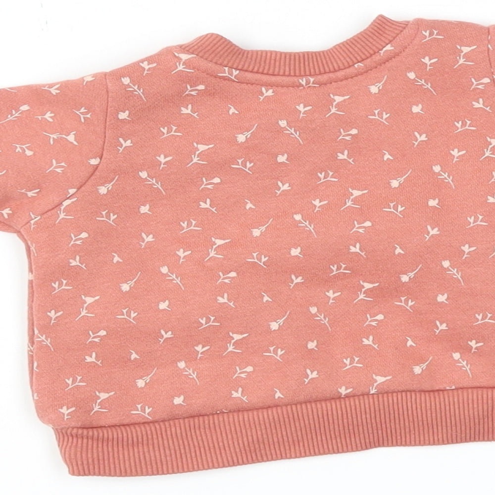Primark Girls Pink Floral  Pullover Jumper Size 0-3 Months