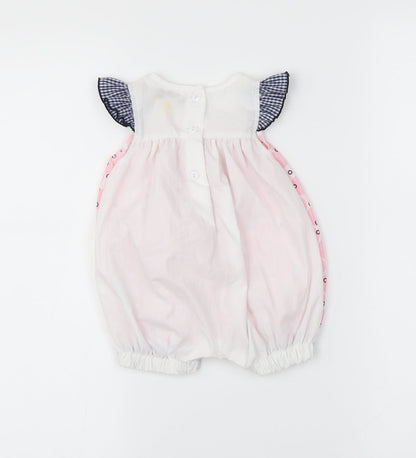 Hullabaloo Girls Pink Polka Dot  Romper One-Piece Size 0-3 Months