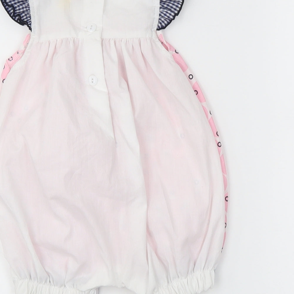 Hullabaloo Girls Pink Polka Dot  Romper One-Piece Size 0-3 Months
