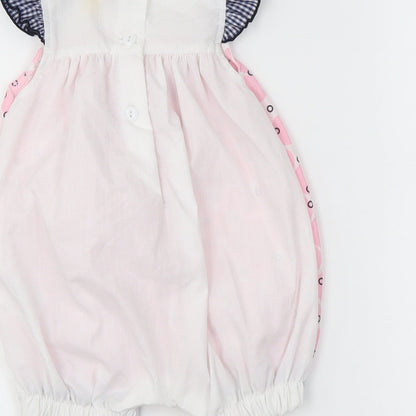 Hullabaloo Girls Pink Polka Dot  Romper One-Piece Size 0-3 Months
