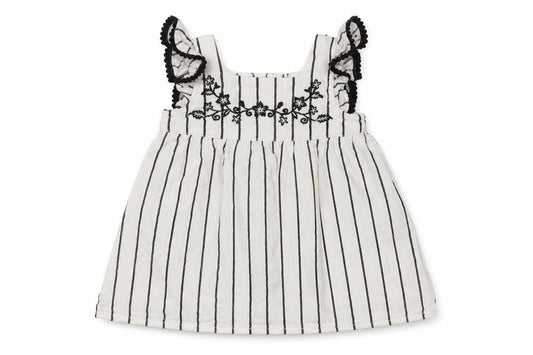 Primark Girls White Striped  Trapeze & Swing  Size 0-3 Months