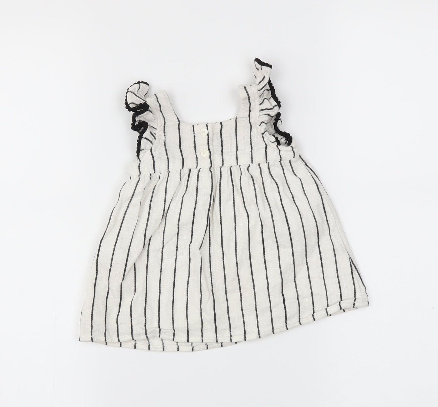 Primark Girls White Striped  Trapeze & Swing  Size 0-3 Months