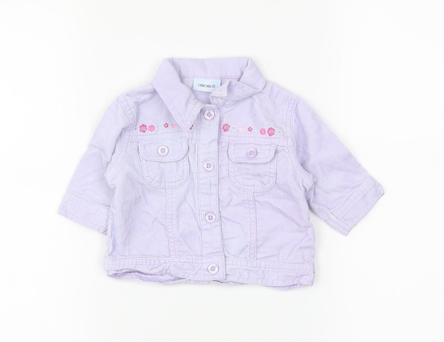 Cherokee Girls Purple   Gilet Jacket Size 0-3 Months