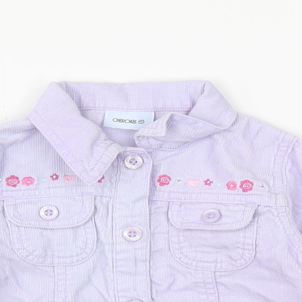 Cherokee Girls Purple   Gilet Jacket Size 0-3 Months