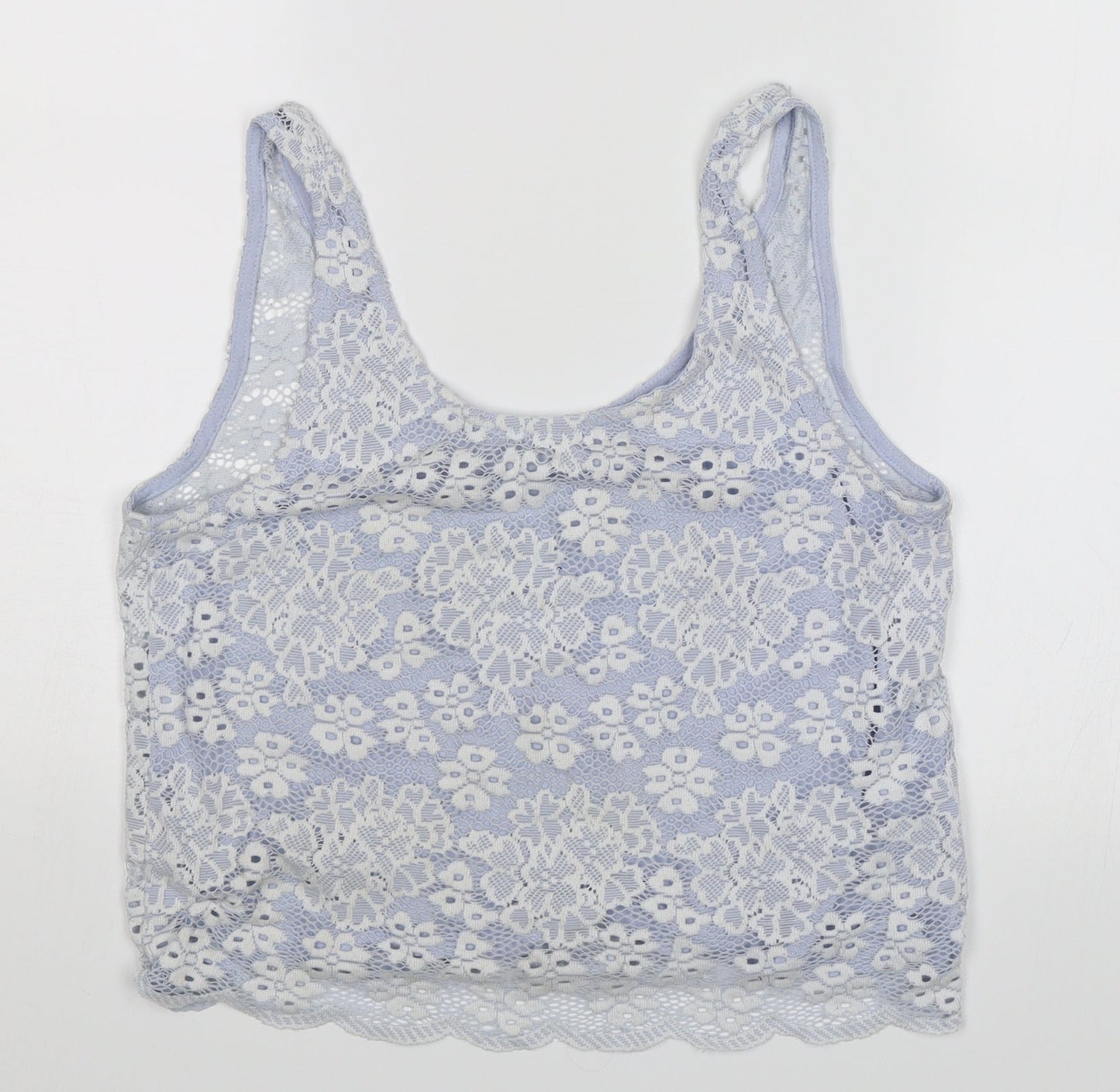 Womens UK Size 8 Topshop Blue Cropped Tank
