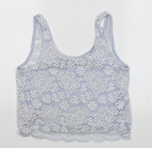 Womens UK Size 8 Topshop Blue Cropped Tank