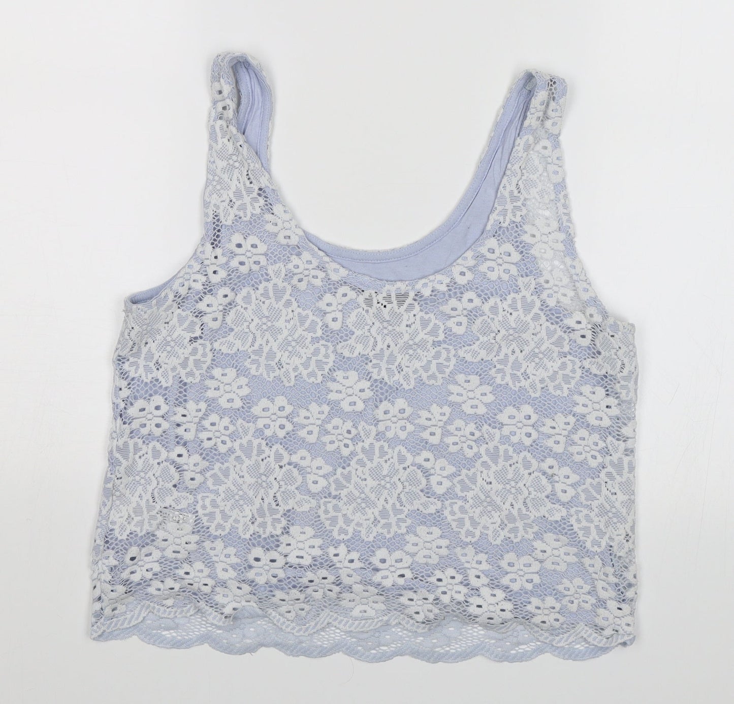 Womens UK Size 8 Topshop Blue Cropped Tank