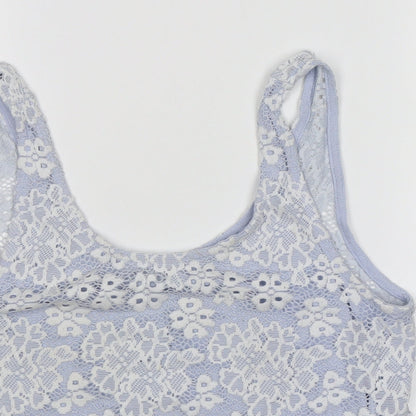 Womens UK Size 8 Topshop Blue Cropped Tank