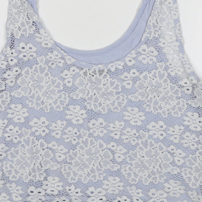 Womens UK Size 8 Topshop Blue Cropped Tank