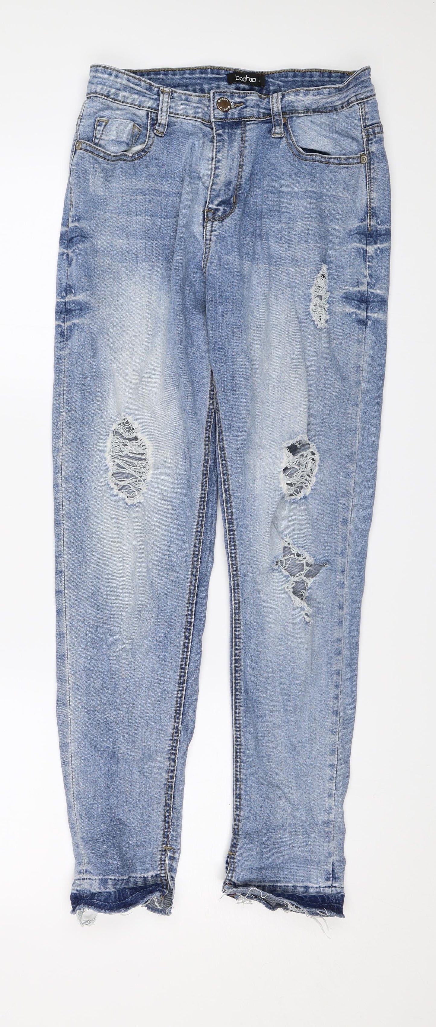 Boohoo Womens Blue  Denim Skinny Jeans Size 10 L27 in