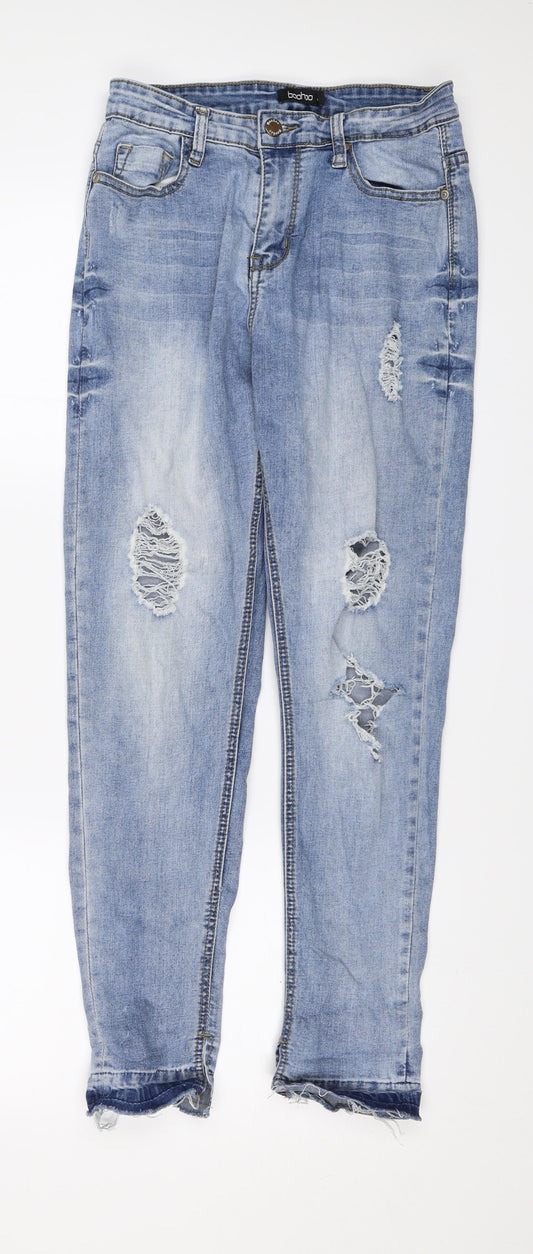 Boohoo Womens Blue  Denim Skinny Jeans Size 10 L27 in
