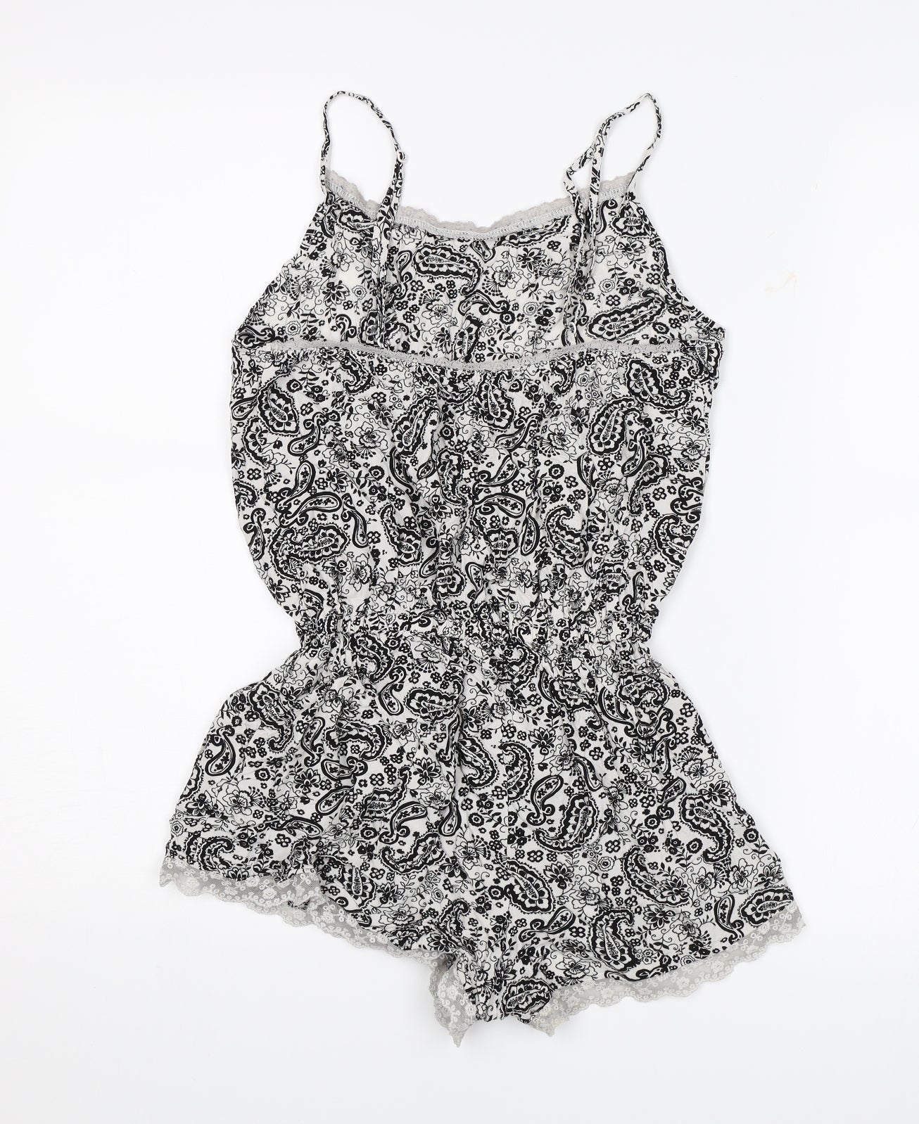 Love to Lounge Womens Black Paisley  Romper One-Piece Size 10
