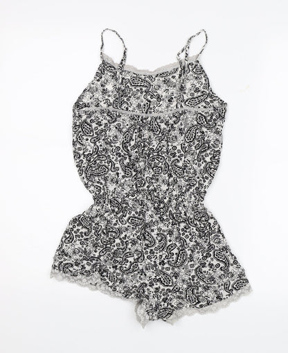 Love to Lounge Womens Black Paisley  Romper One-Piece Size 10