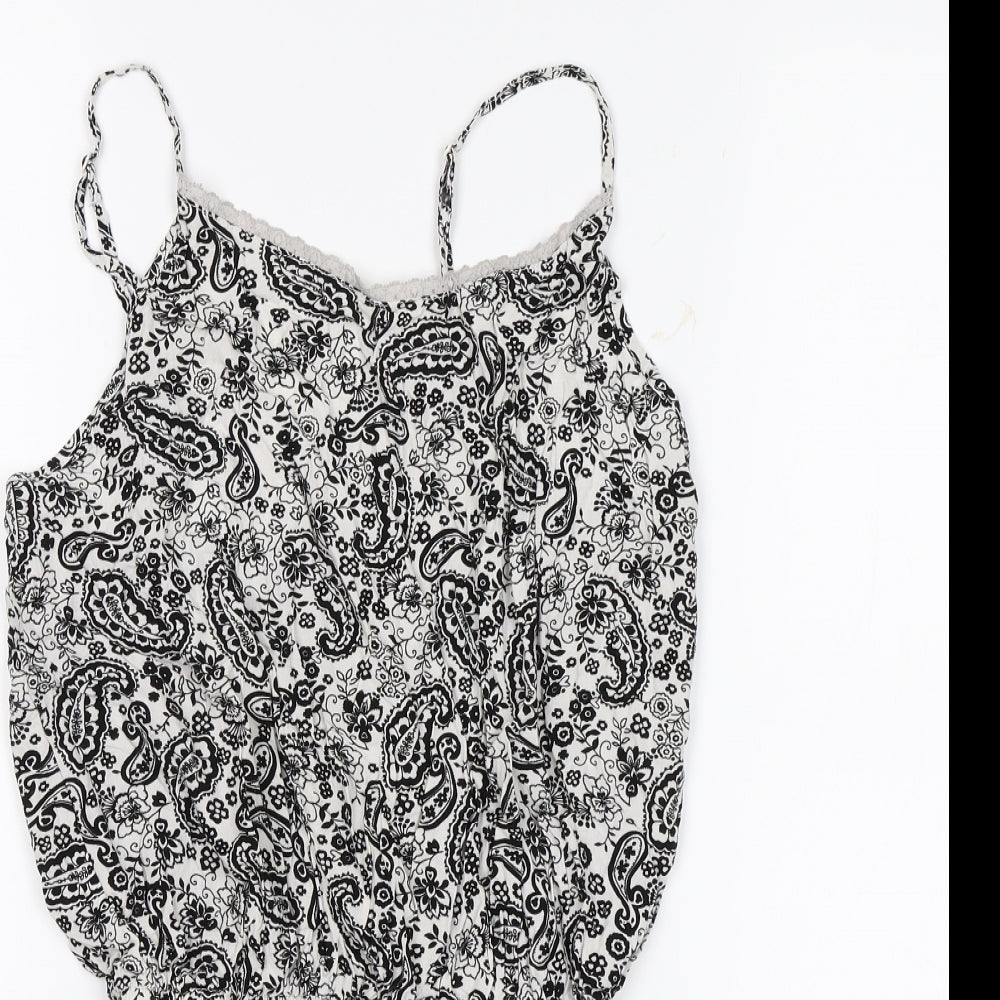 Love to Lounge Womens Black Paisley  Romper One-Piece Size 10