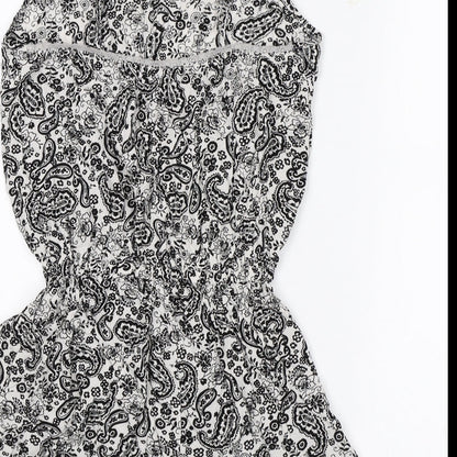 Love to Lounge Womens Black Paisley  Romper One-Piece Size 10