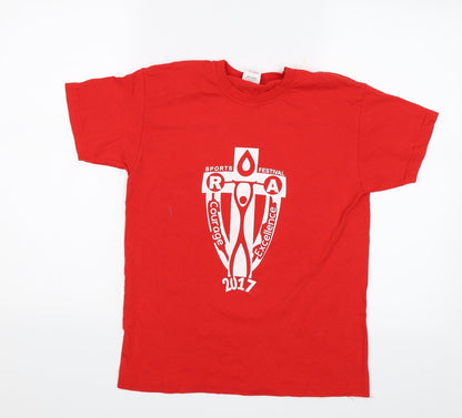 Fruit of the Loom Boys Red   Basic T-Shirt Size 9-10 Years  - Sports Festival 2017