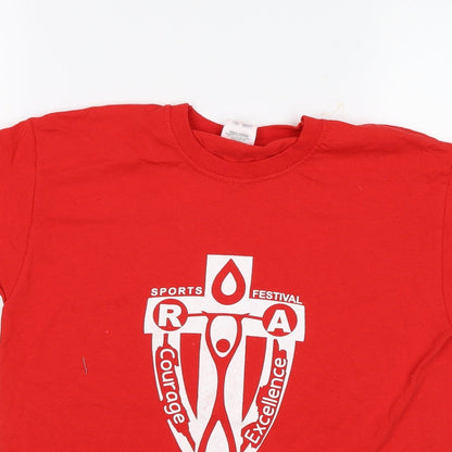 Fruit of the Loom Boys Red   Basic T-Shirt Size 9-10 Years  - Sports Festival 2017