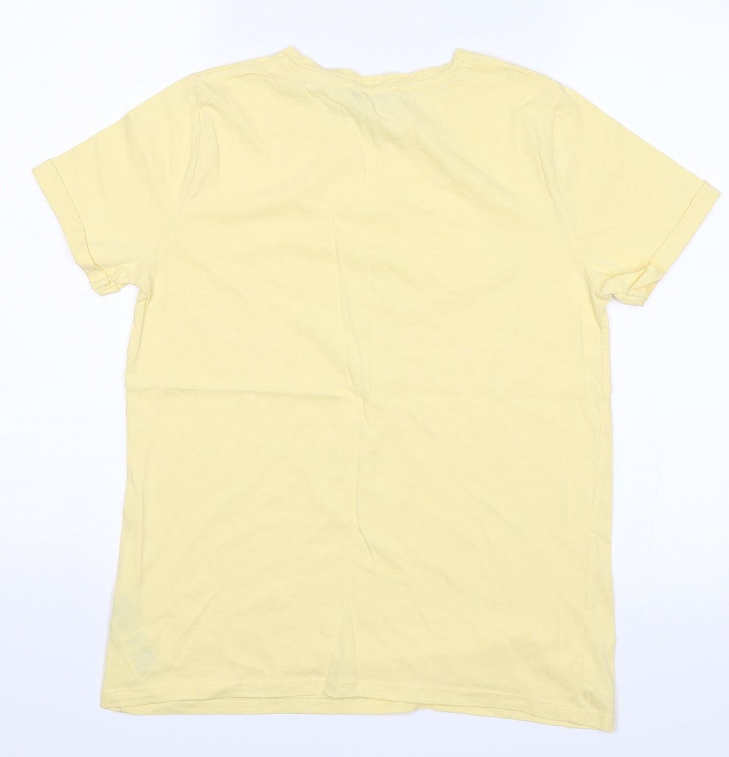 Womens UK Size 12 New Look Yellow Basic T-Shirt