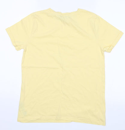Womens UK Size 12 New Look Yellow Basic T-Shirt