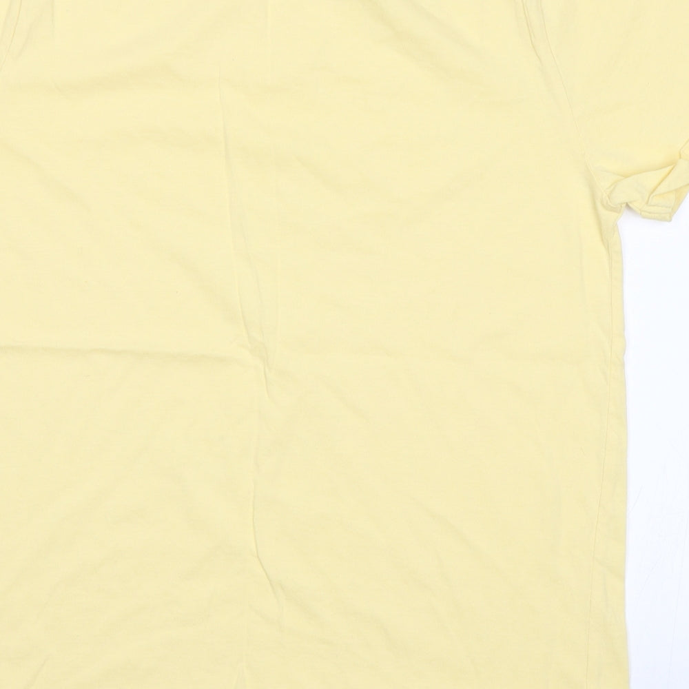 Womens UK Size 12 New Look Yellow Basic T-Shirt
