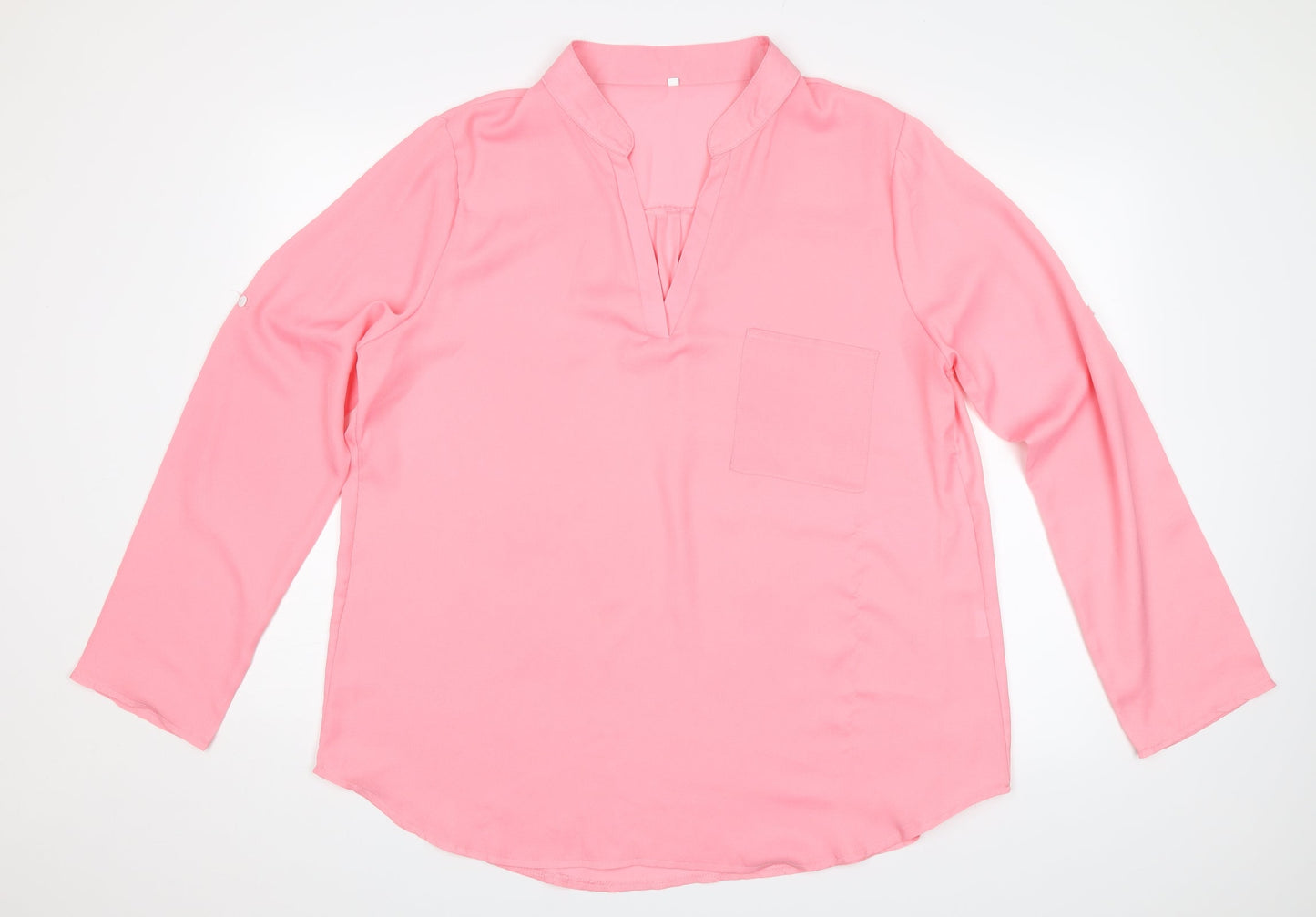 Womens UK Size 4XL Preworn Pink Basic Blouse