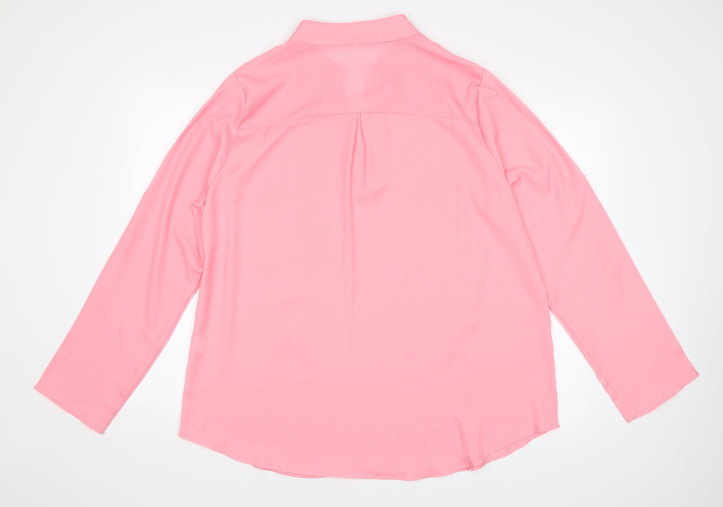 Womens UK Size 4XL Preworn Pink Basic Blouse